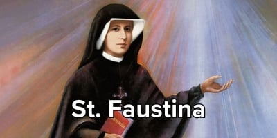 Photo of St. Faustina wearing a habit and holding a Bible